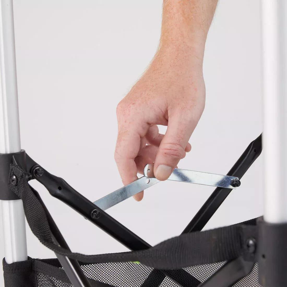 Adjustable Rolling Tennis and Padel Ball Cart, Black, No Color, large image number 4