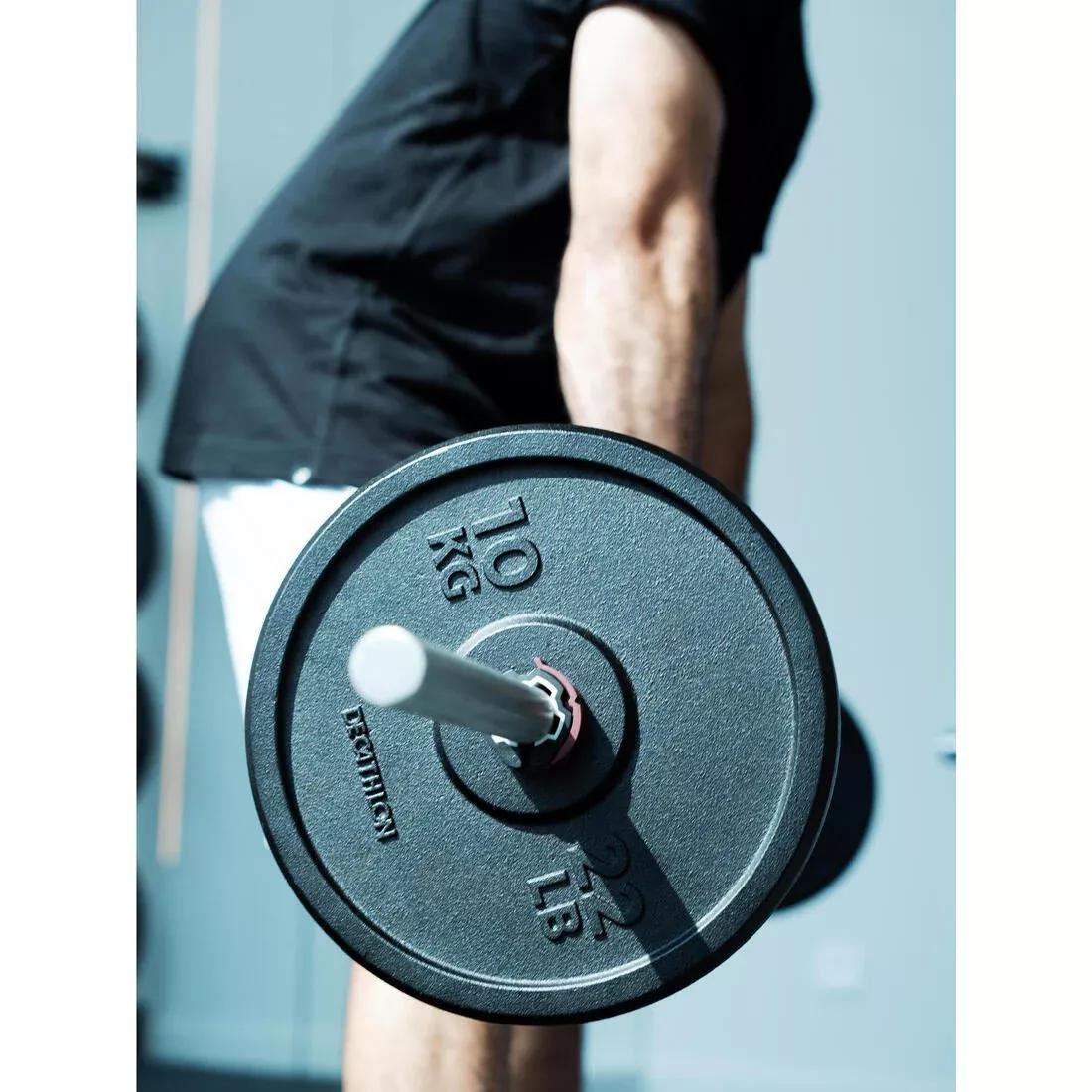 Weight Training 5 Kg 28 mm Partly Recycled Cast Iron Plate, Black, No Color, large image number 8