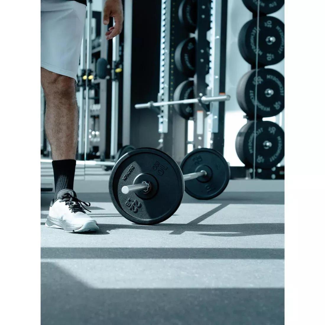 Weight Training 10 Kg 28 mm Partly Recycled Cast Iron Plate, Black, No Color, large image number 8