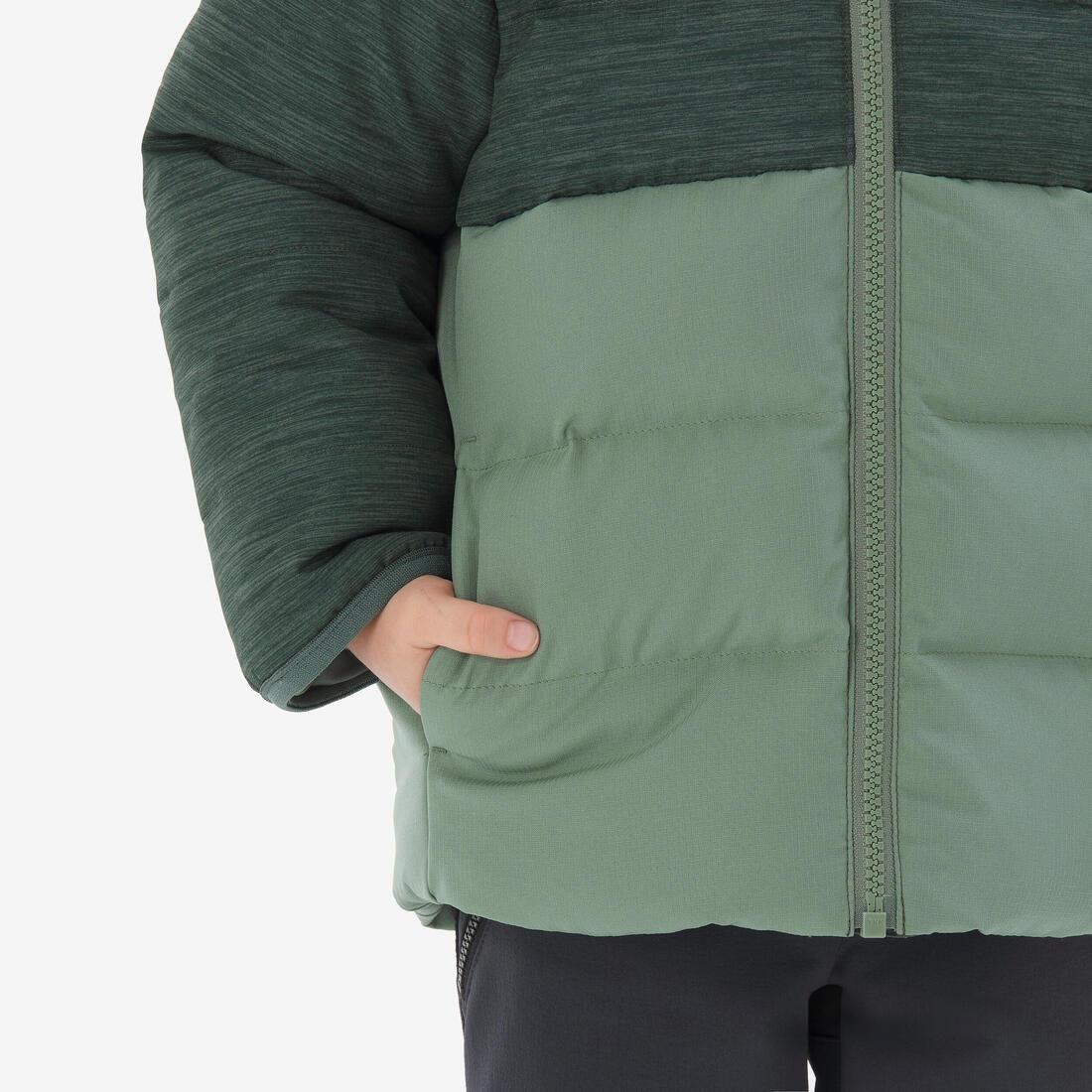 Kids Unisex Hiking Down Jacket Age 2-6 Years, Burgundy, No Color, large image number 6