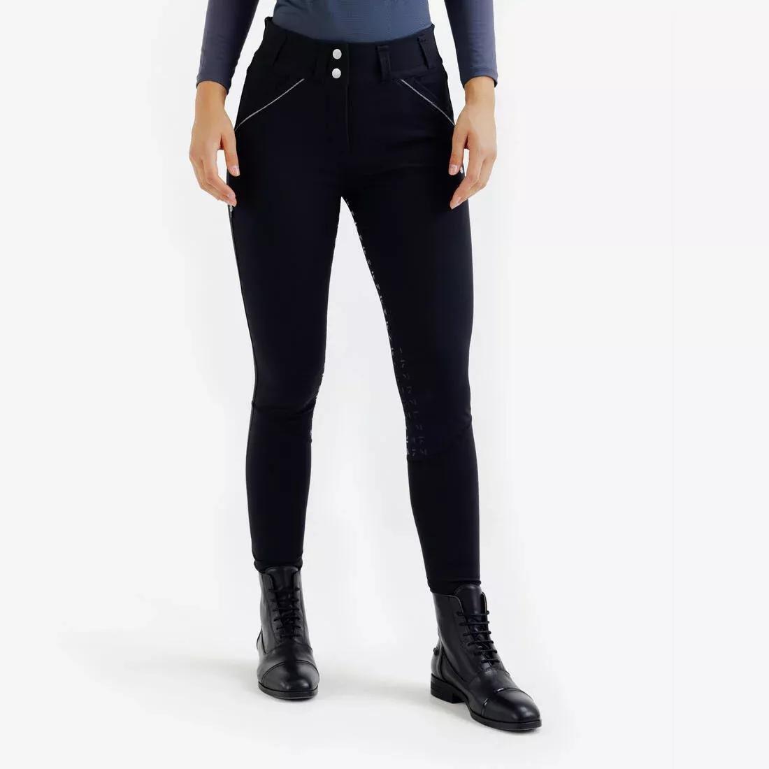 Women Horse Riding Full Grip Jodhpurs - 900, Black, 5401_000, large image number 0