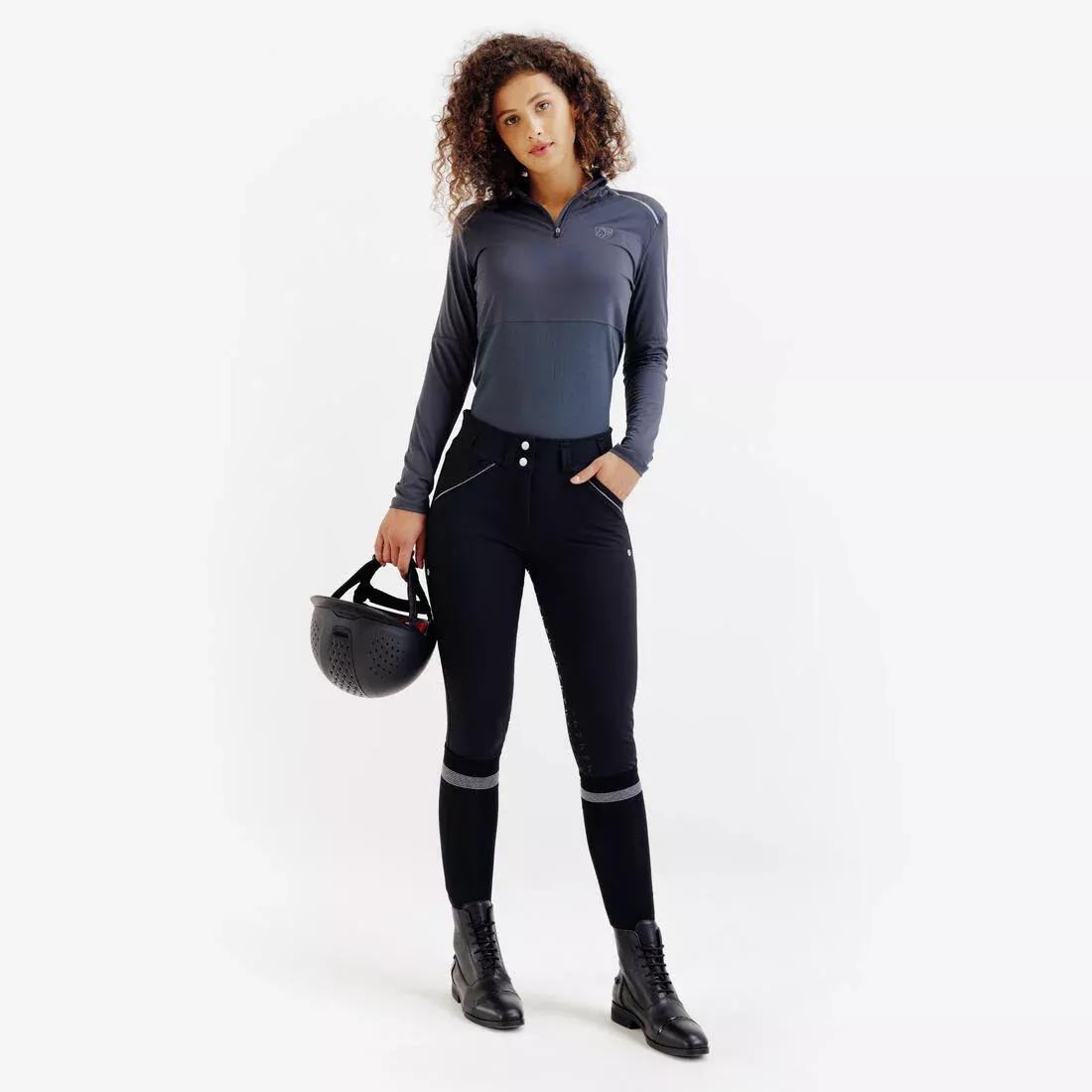 Women Horse Riding Full Grip Jodhpurs - 900, Black, 5401_000, large image number 2