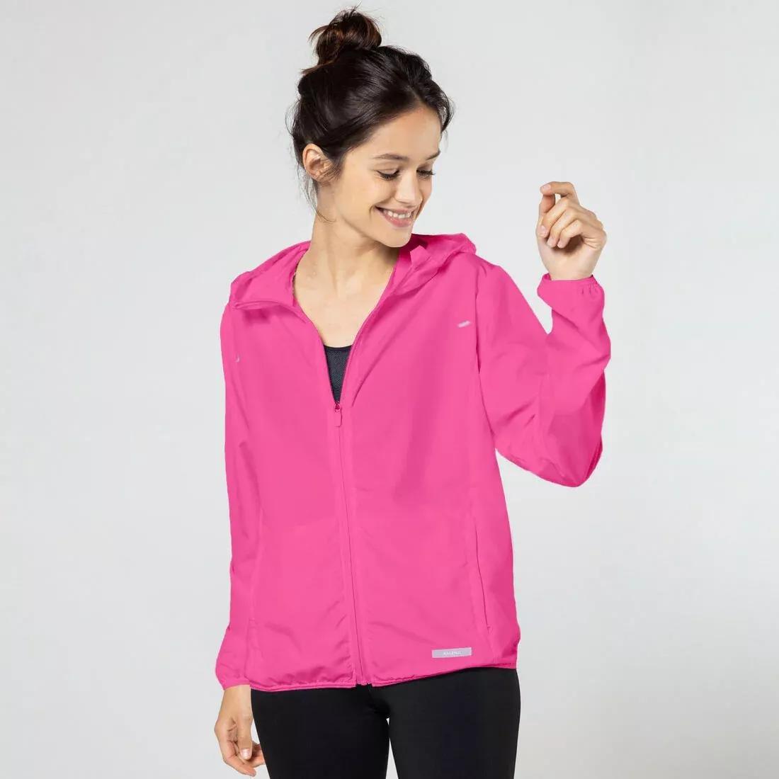 BLACK Women's windproof running jacket - KIPRUN Run 100 Wind - Black, , large image number 7