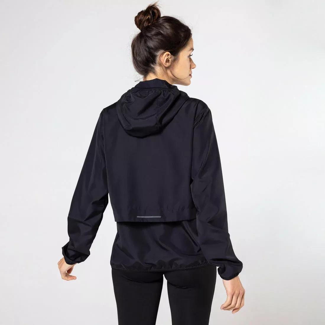 BLACK Women's windproof running jacket - KIPRUN Run 100 Wind - Black, , large image number 9
