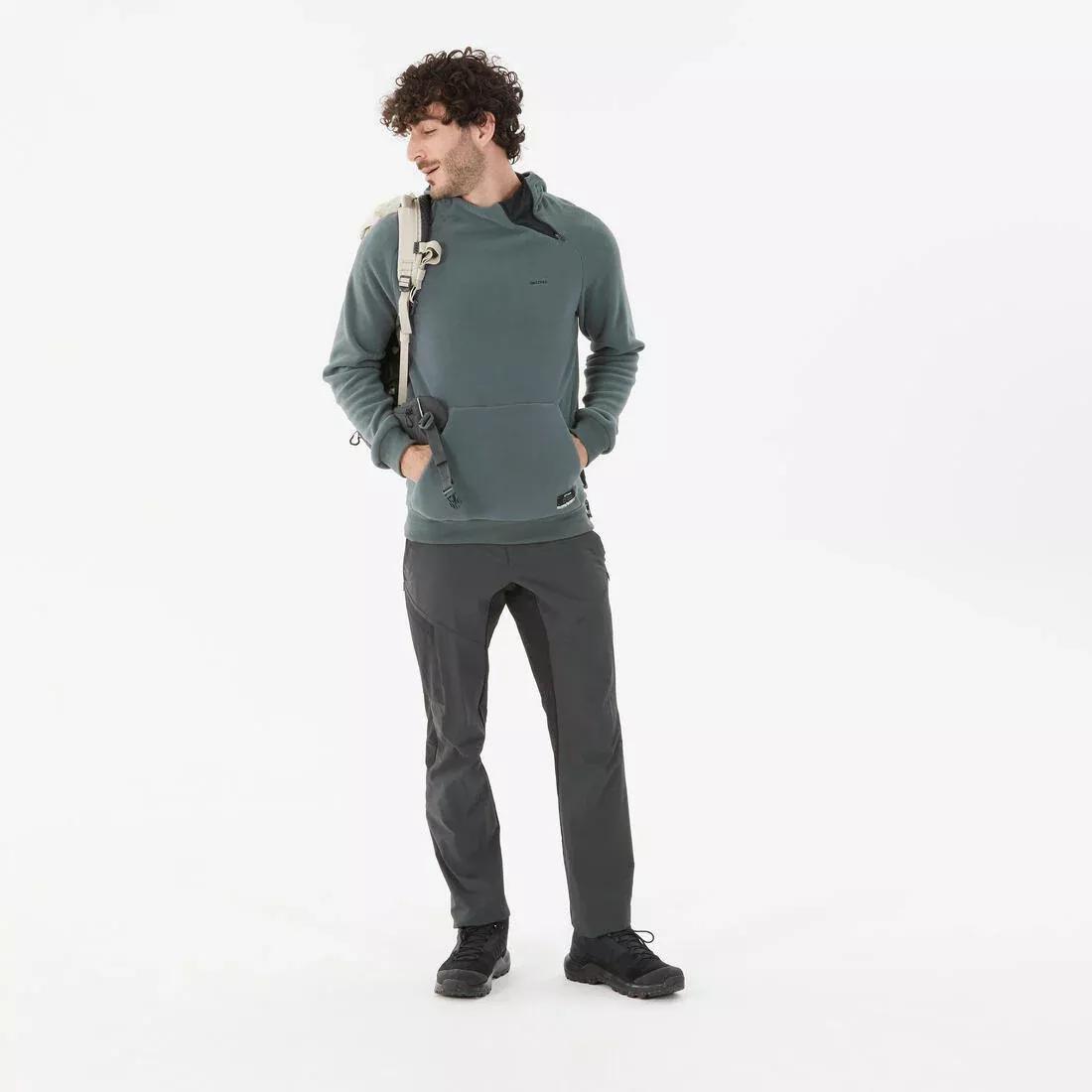 SMOKED GREEN M Fleece Hooded Sweatshirt MH100 Green, , large image number 1