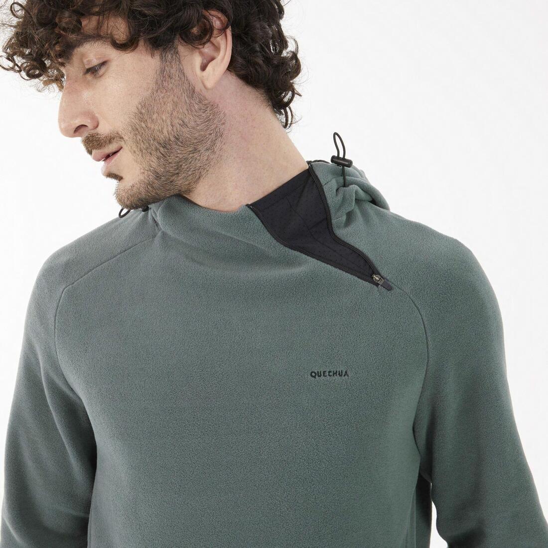 SMOKED GREEN M Fleece Hooded Sweatshirt MH100 Green, , large image number 5