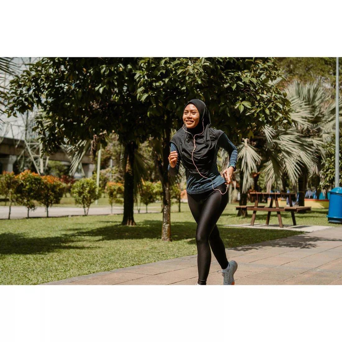 Women KIPRUN V2 Running Hijab, Black, No Color, large image number 8