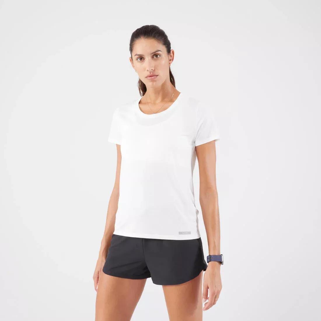 Women Breathable Kiprun Run Running T-Shirt, White, No Color, large image number 0