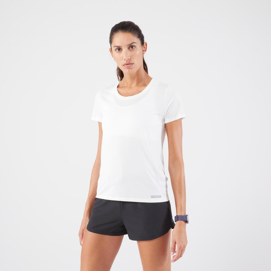 Women Breathable Kiprun Run Running T-Shirt, White, No Color, large image number 1