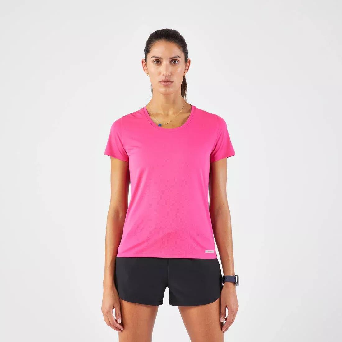 Women Breathable Kiprun Run Running T-Shirt, Pink, , large image number 0
