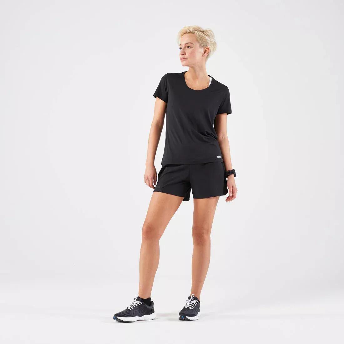 Women Breathable Kiprun Run Running T-Shirt, Black, , large image number 1