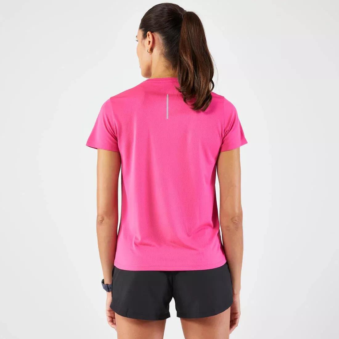 Women Breathable Kiprun Run Running T-Shirt, Black, No Color, large image number 7