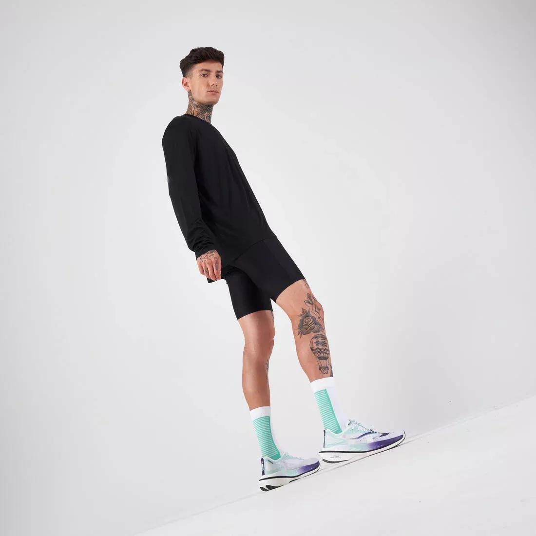 SMOKED BLACK Men's Running Long-Sleeved T-Shirt Anti-UV - Kiprun Dry 500 UV, , large image number 3
