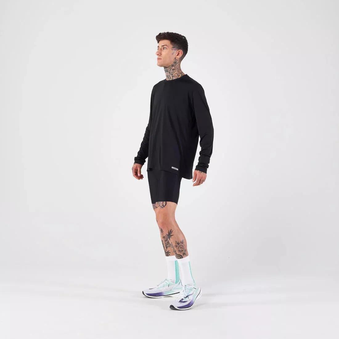 SMOKED BLACK Men's Running Long-Sleeved T-Shirt Anti-UV - Kiprun Dry 500 UV, , large image number 4