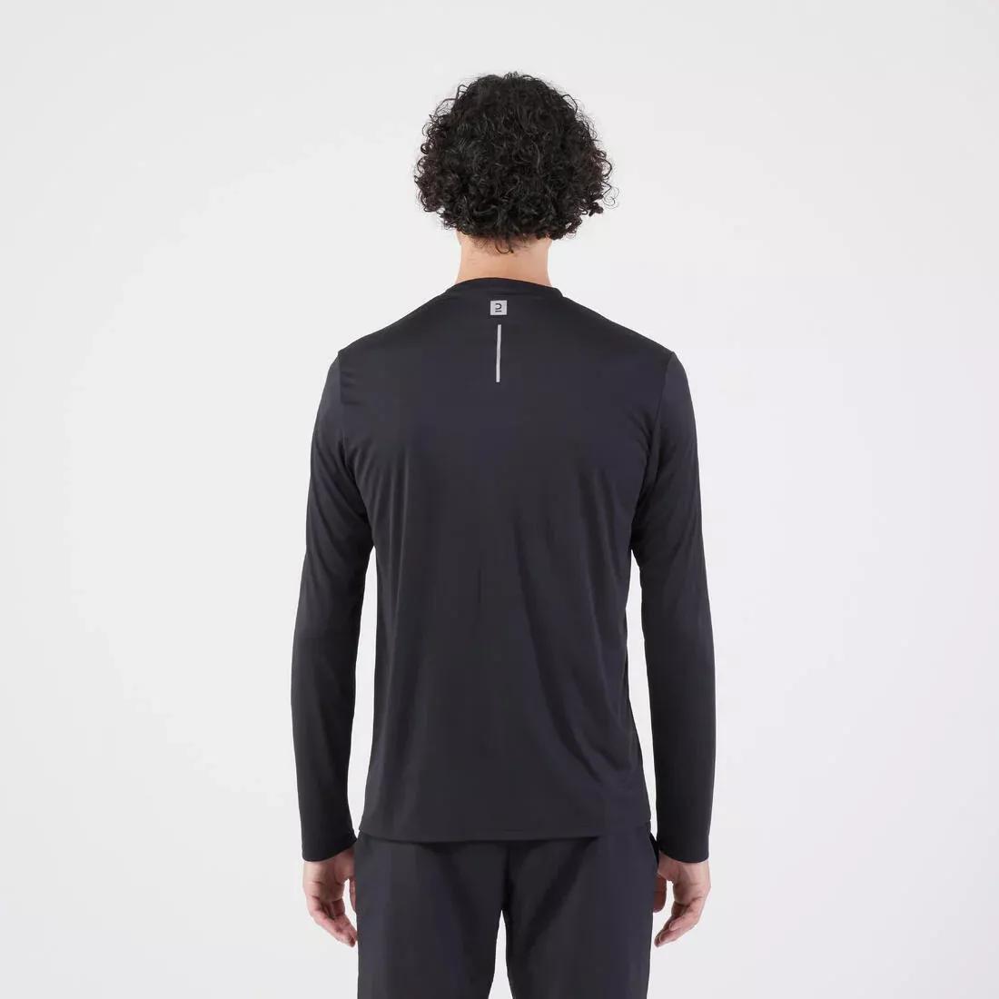 SMOKED BLACK Men's Running Long-Sleeved T-Shirt Anti-UV - Kiprun Dry 500 UV, No Color, large image number 11