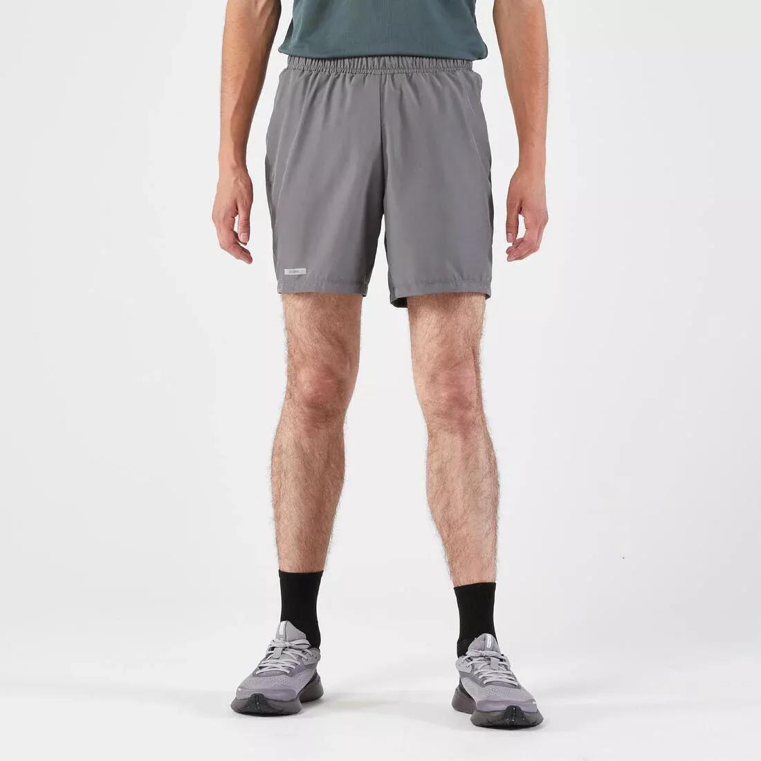 Men Running Shorts - Kiprun Run 100, Grey, No Color, large image number 0