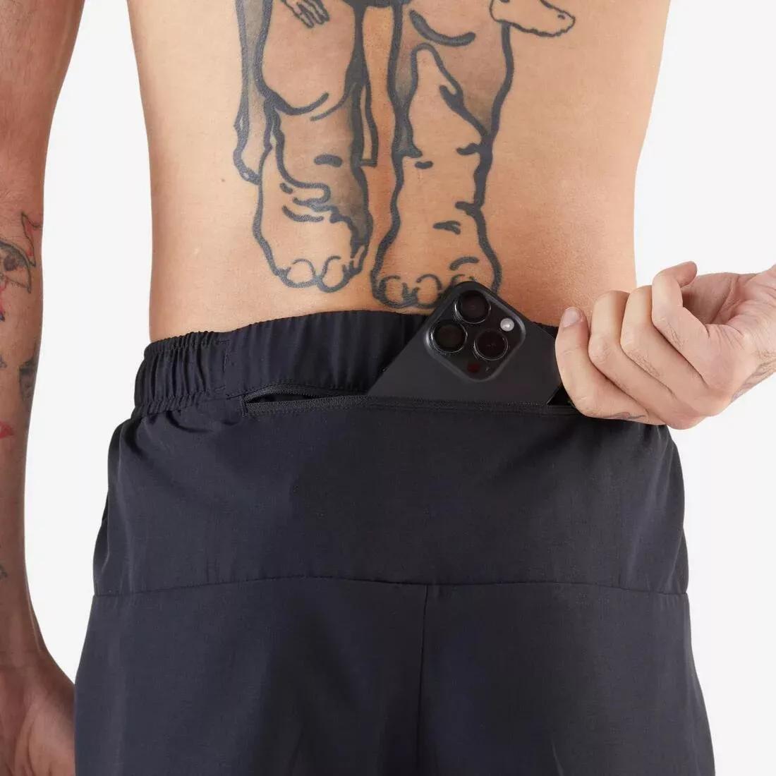 Men Running Shorts - Kiprun Run 100, Grey, No Color, large image number 6