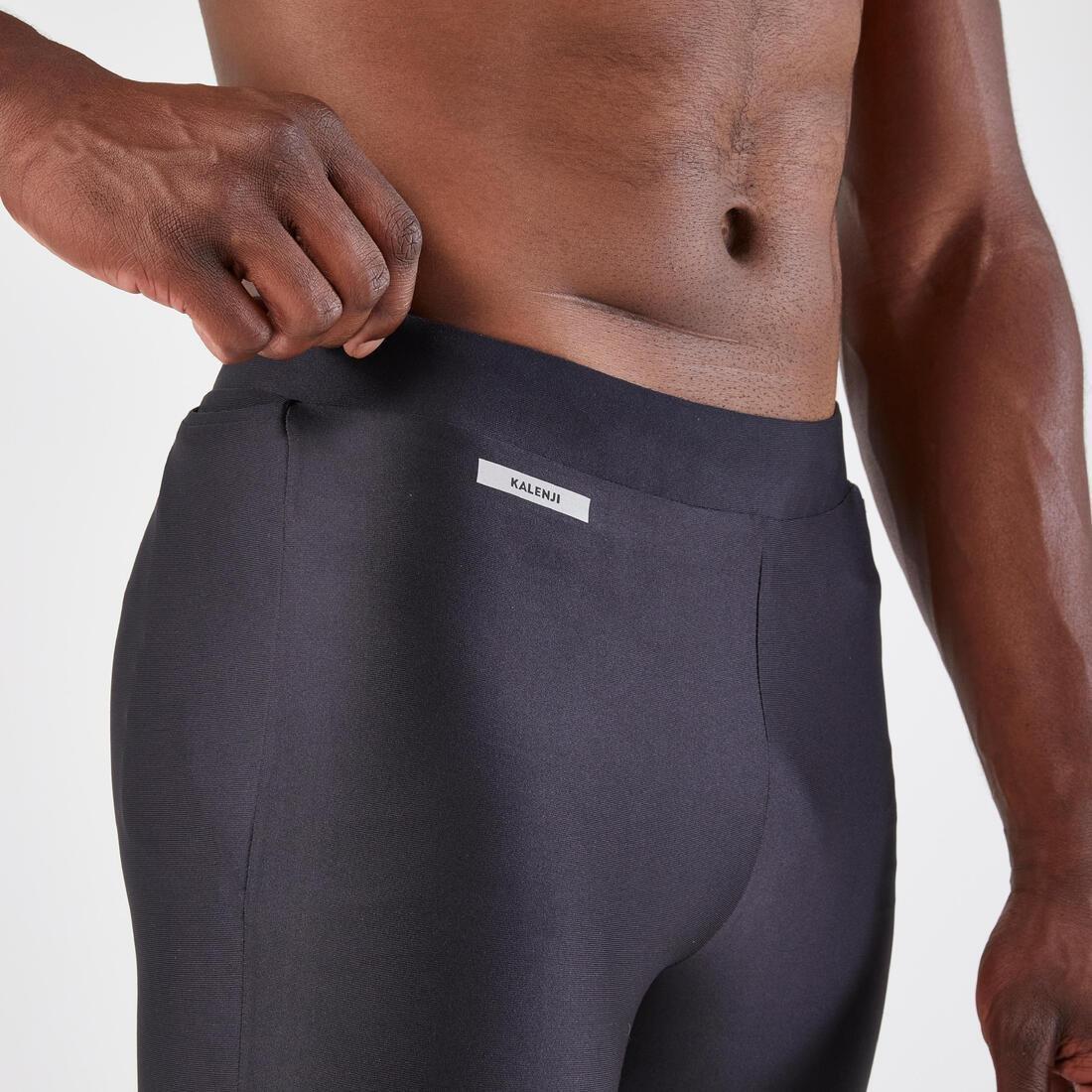SMOKED BLACK Men's Running Leggings Black - Run 100, No Color, medium