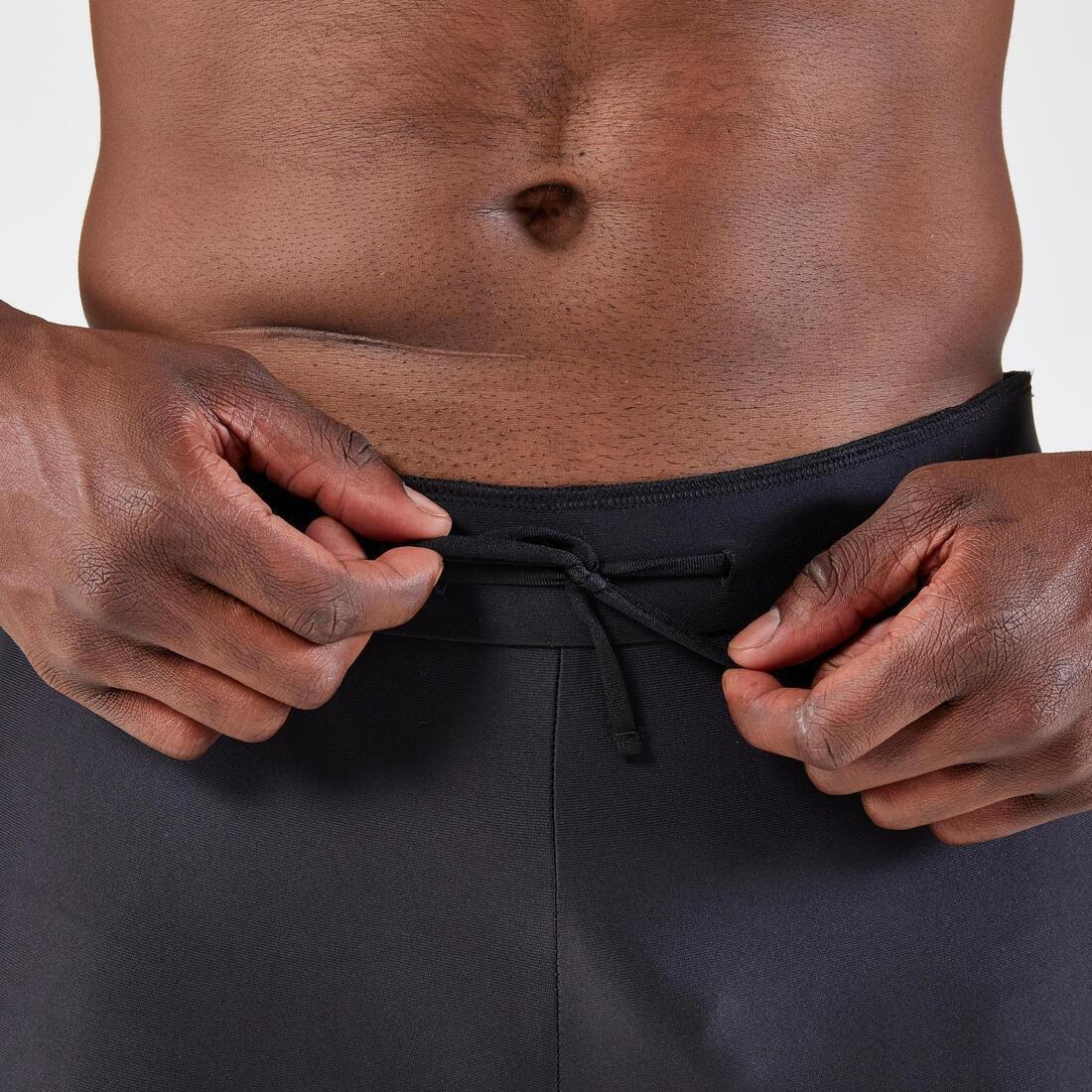 SMOKED BLACK Men's Running Leggings Black - Run 100, No Color, medium