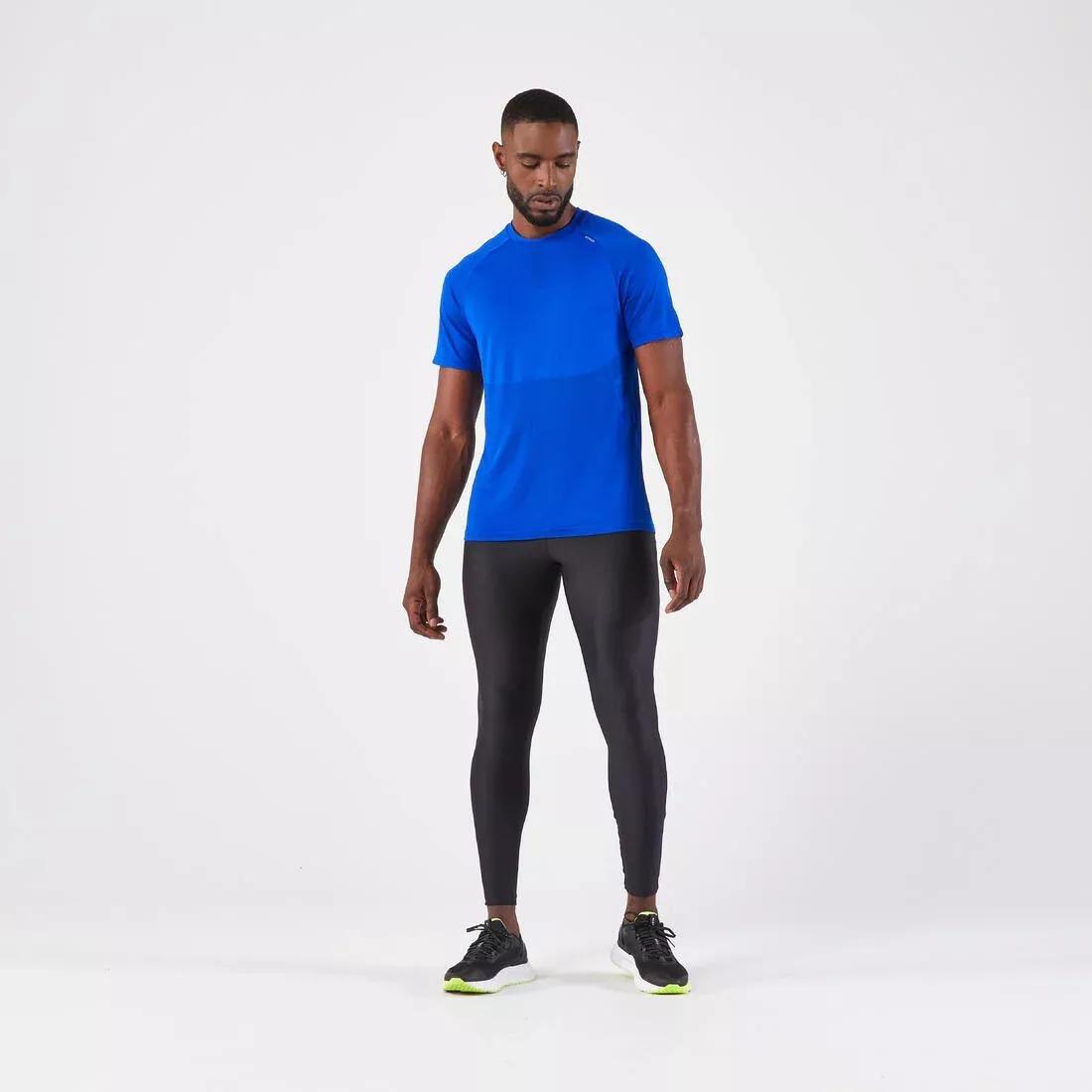 SMOKED BLACK Men's Running Breathable Tights KIPRUN Run 100 Dry - Black, , large image number 4