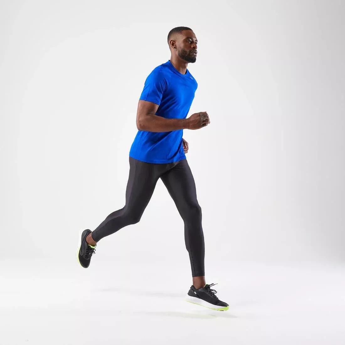 SMOKED BLACK Men's Running Breathable Tights KIPRUN Run 100 Dry - Black, , large image number 5