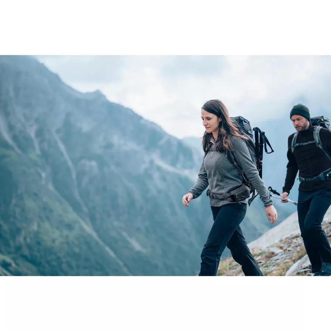 Women Mountain Hiking Fleece - MH100, Black, No Color, large image number 1