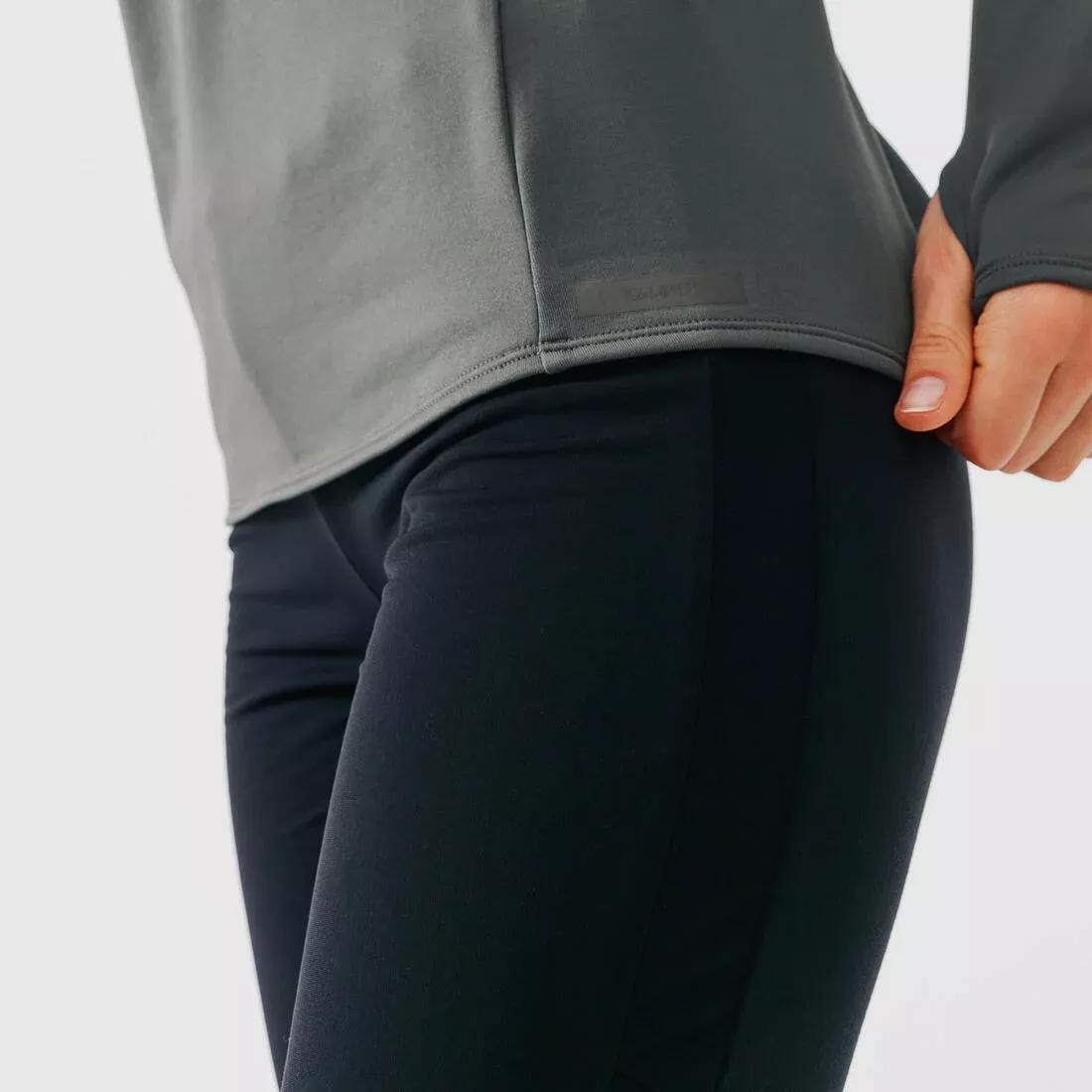 Zip Warm women's long-sleeved running T-shirt, pale yellow, , large image number 3