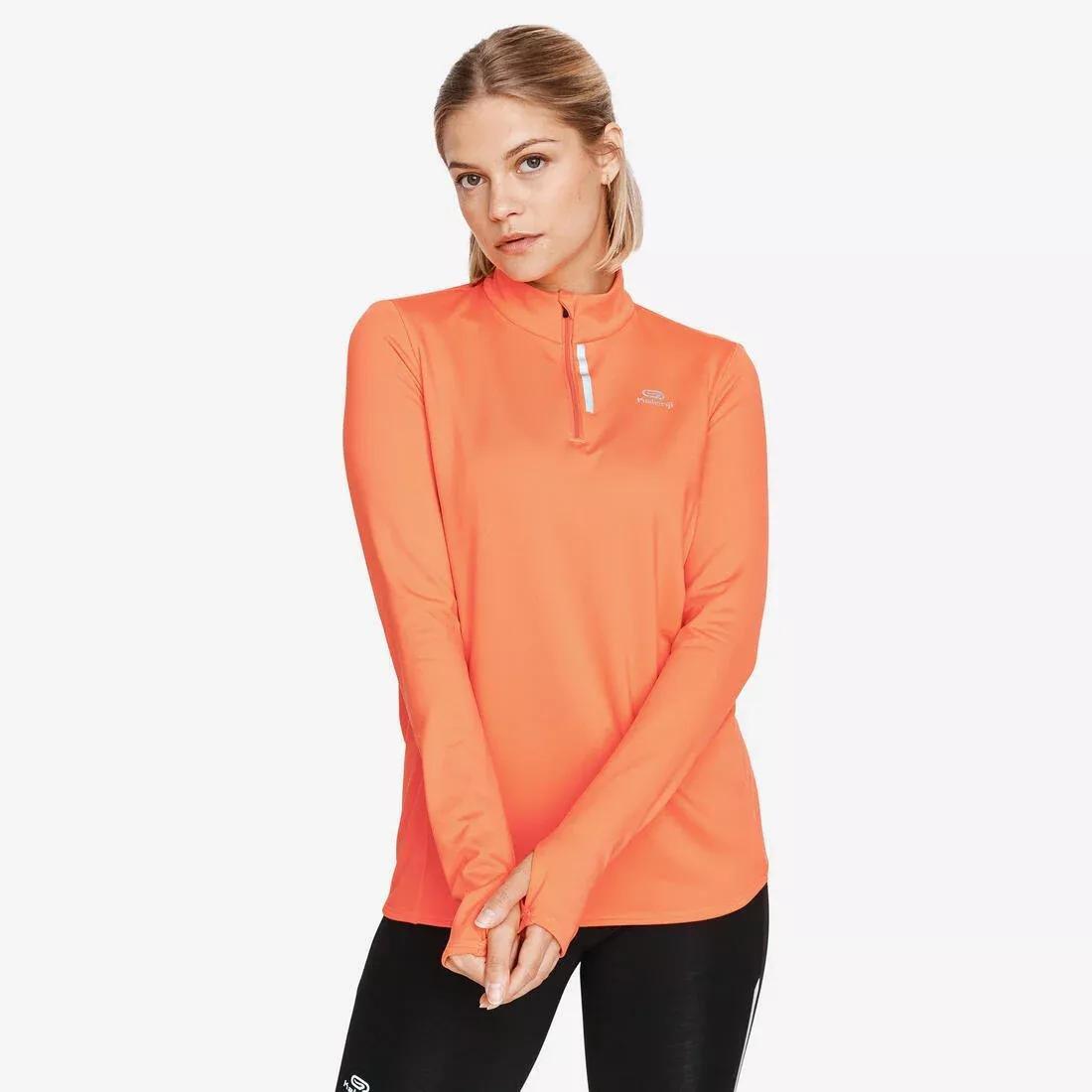 Zip Warm women's long-sleeved running T-shirt, pale yellow, , large image number 8