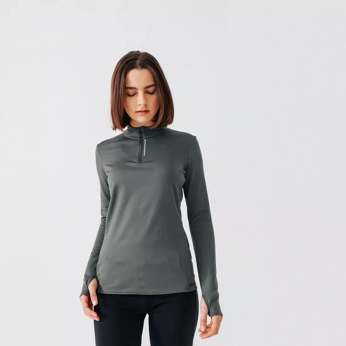 Zip Warm women's long-sleeved running T-shirt, pale yellow, , large image number 13