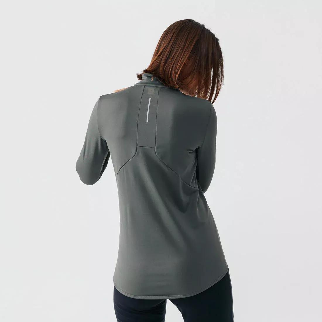 Zip Warm women's long-sleeved running T-shirt, pale yellow, , large image number 14