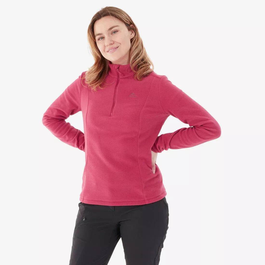Women Mountain Walking Fleece - Mh100, Red, No Color, medium