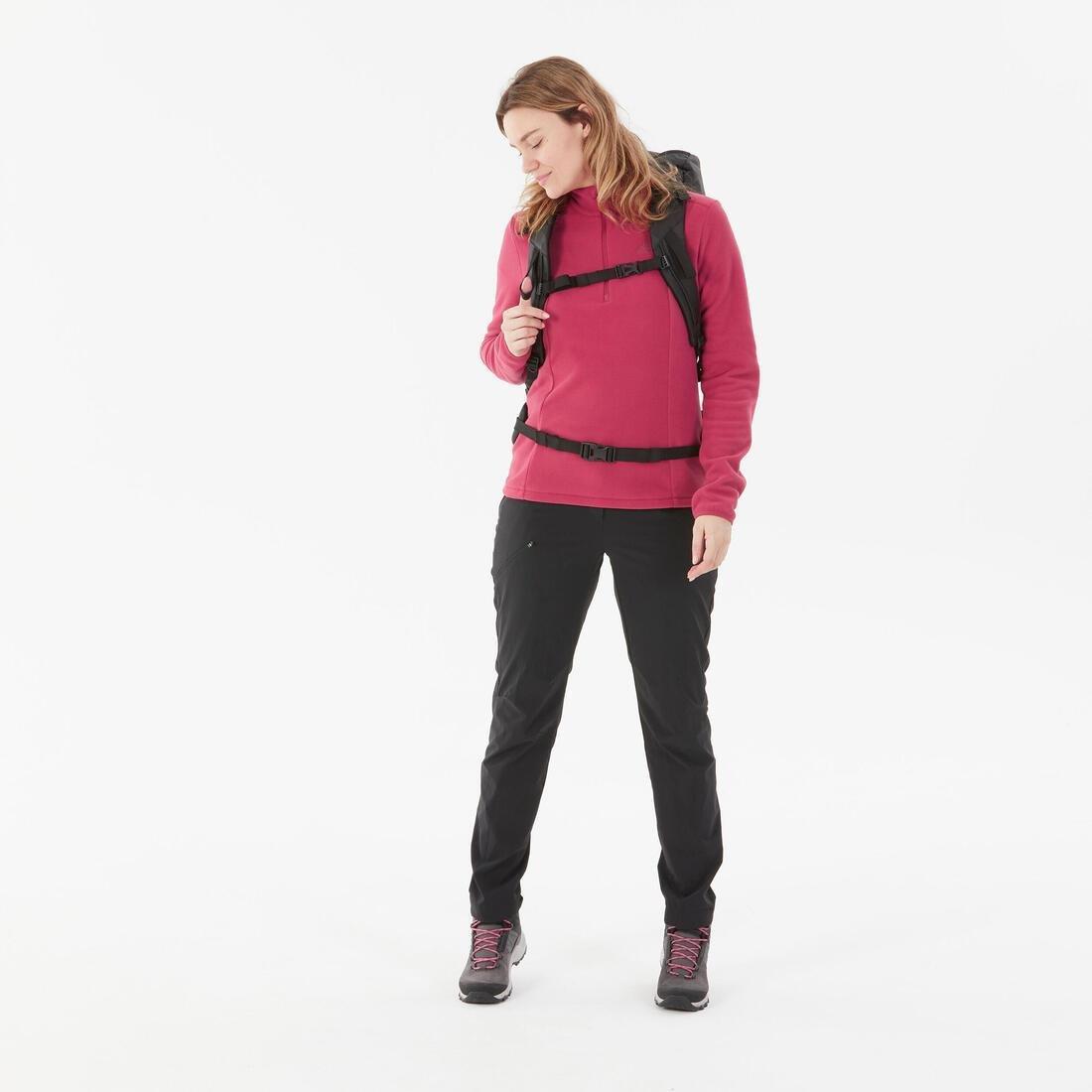Women Mountain Walking Fleece - Mh100, Red, No Color, medium