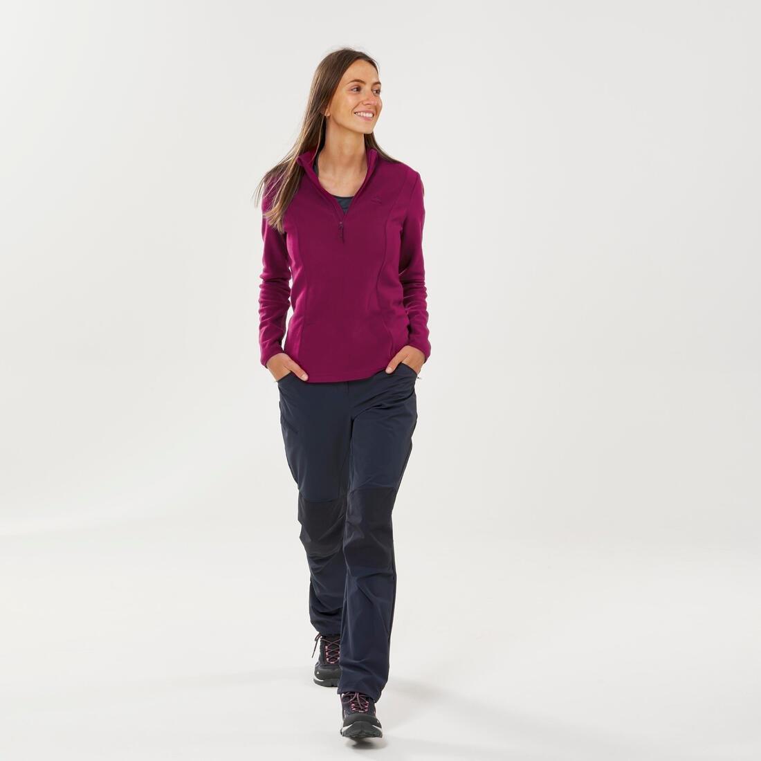 Women Mountain Walking Fleece - Mh100, Red, No Color, medium