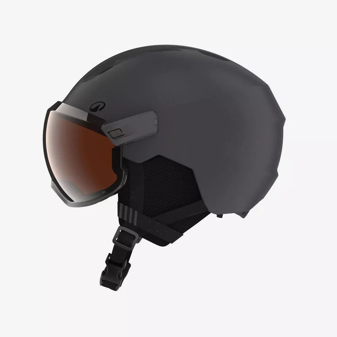 Adult Ski Helmet With Visor - PST 550, Grey, 5401_000, medium