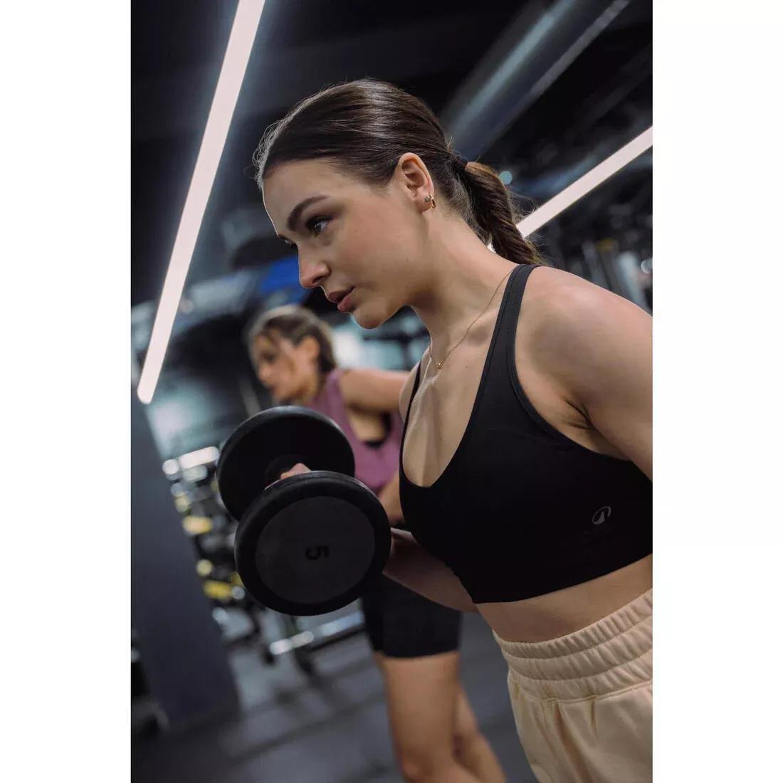 Women Light Support Sports Bra With Cross-Over Straps, Black, No Color, large image number 9