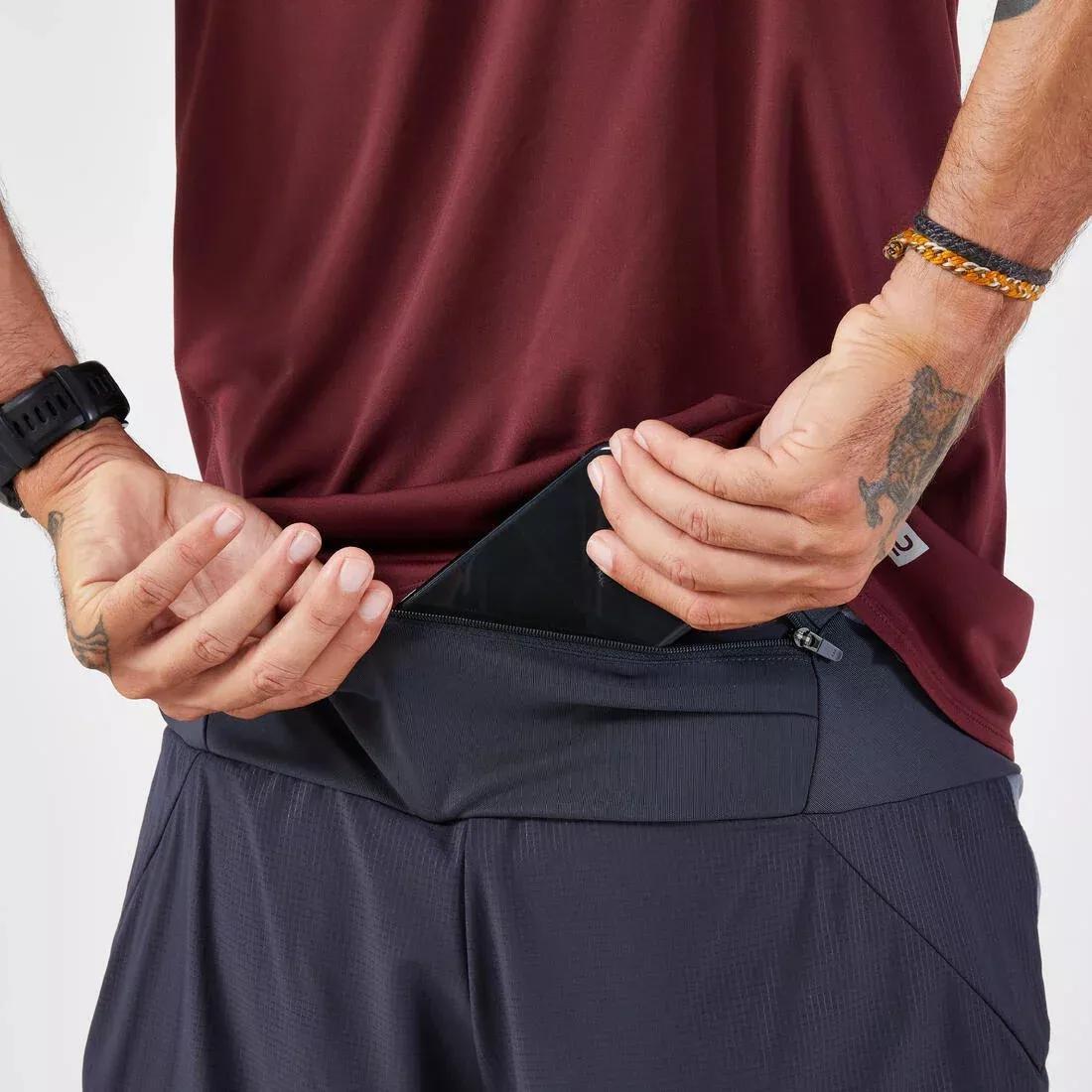 Men Trail Running Long-Distance 2in1 Shorts - KIPRUN Run Ultra 900, Grey, No Color, large image number 4