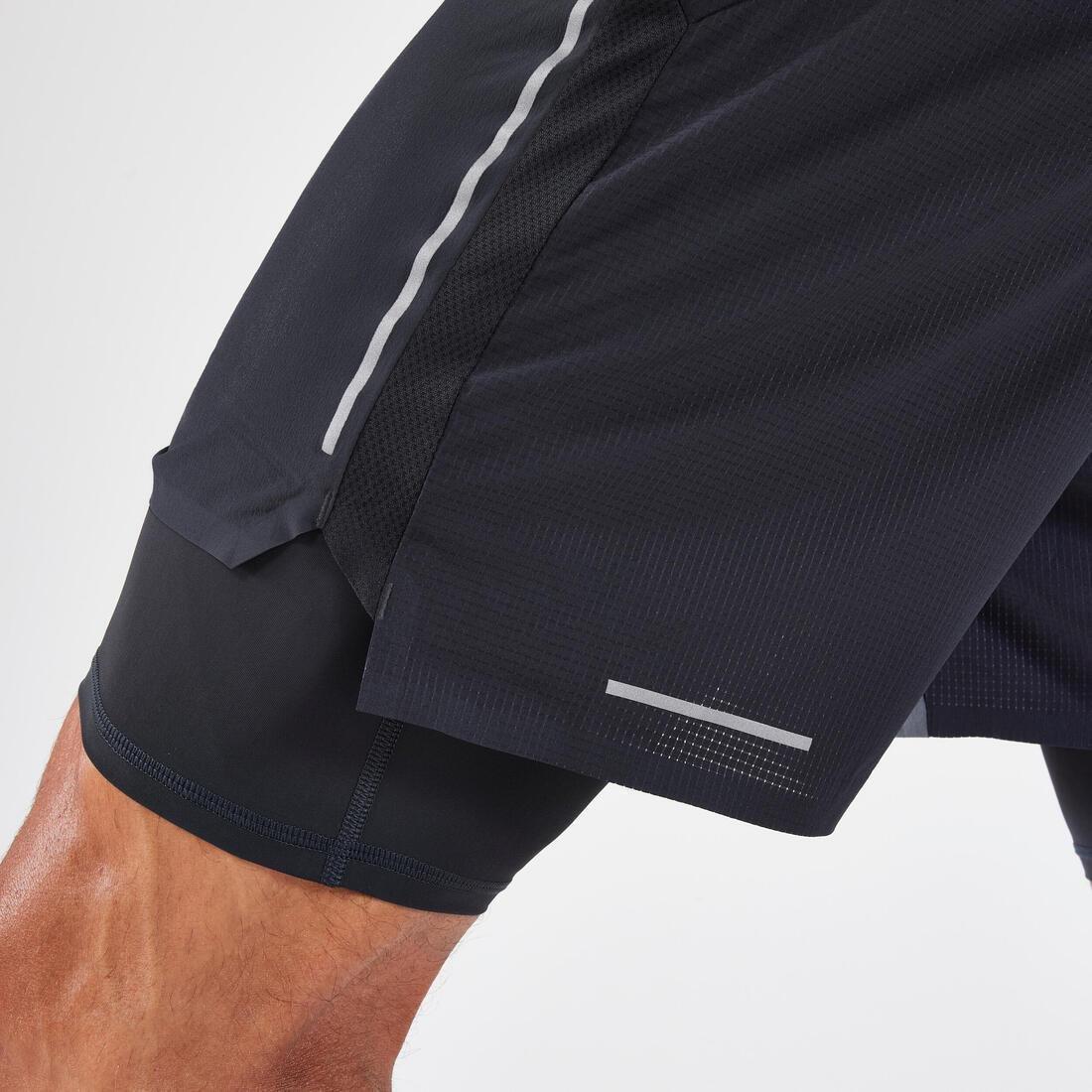 Men Trail Running Long-Distance 2in1 Shorts - KIPRUN Run Ultra 900, Grey, No Color, large image number 5