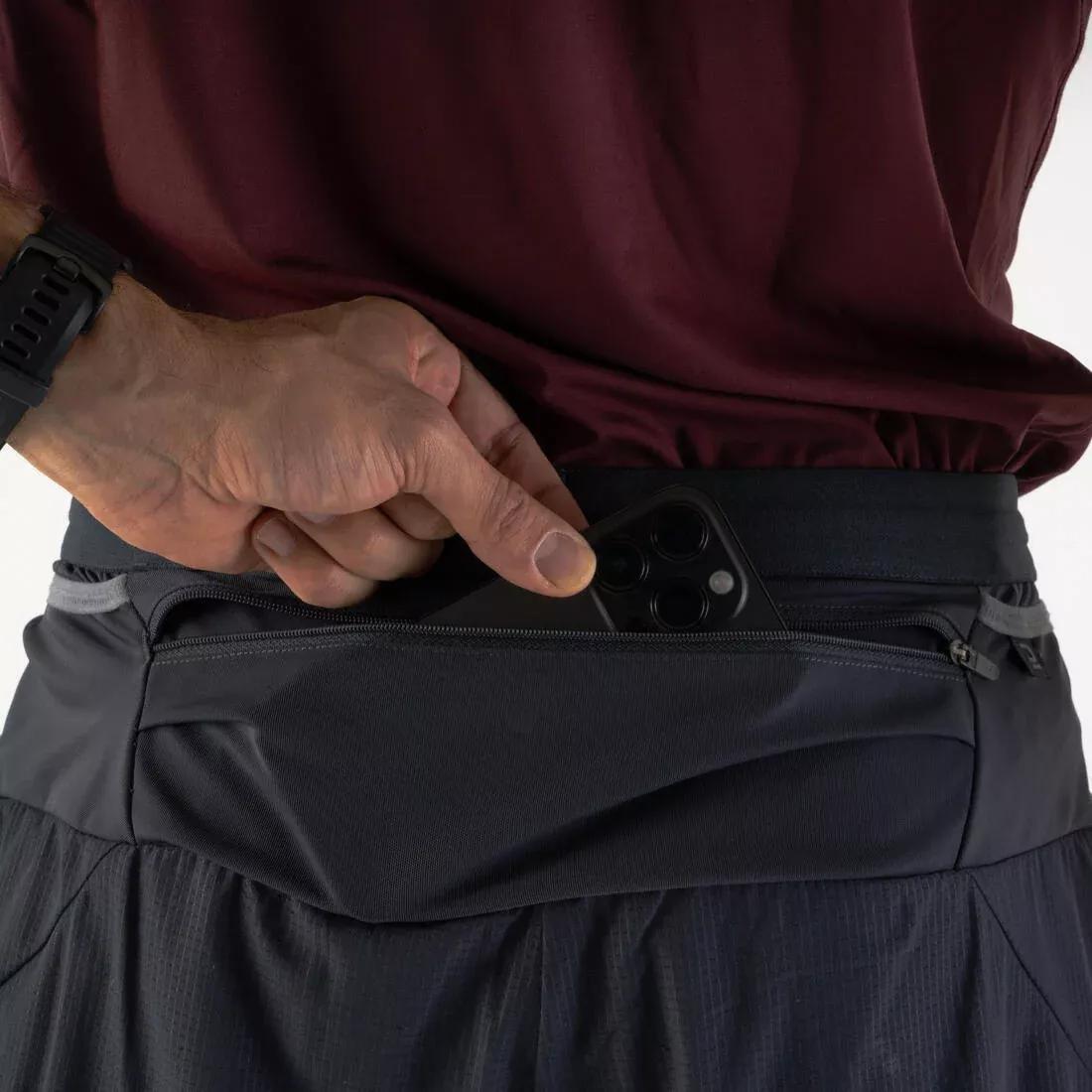 Men Trail Running Long-Distance 2in1 Shorts - KIPRUN Run Ultra 900, Grey, No Color, large image number 8