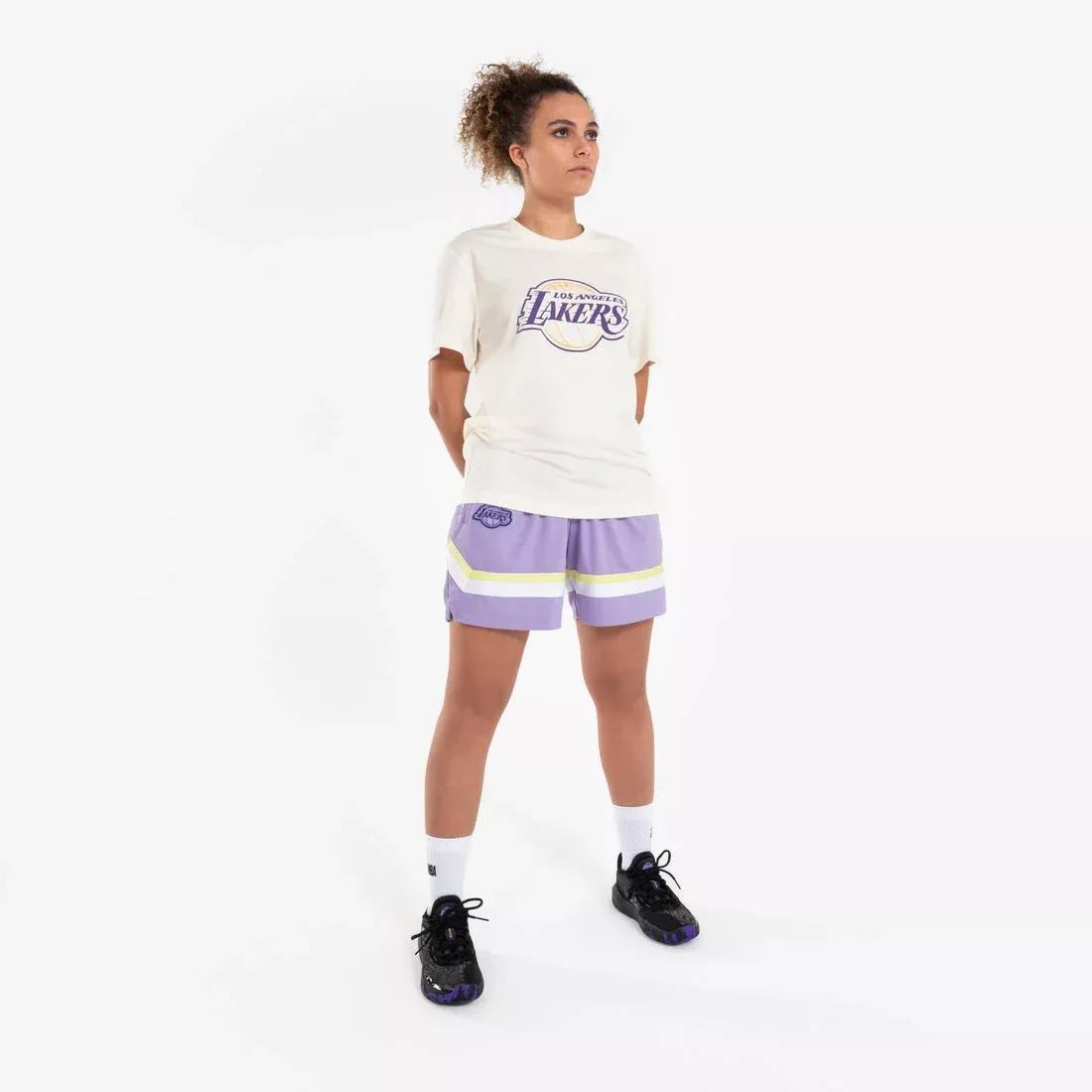 Unisex Basketball Shorts - SH 900 NBA Lakers, Purple, No Color, large image number 2
