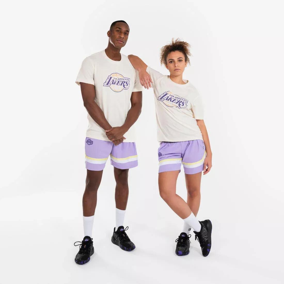 Unisex Basketball Shorts - SH 900 NBA Lakers, Purple, No Color, large image number 3