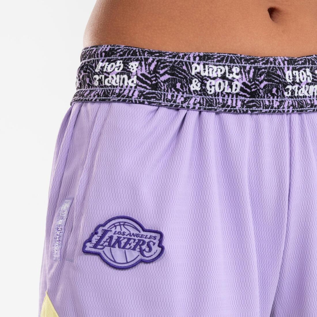 Unisex Basketball Shorts - SH 900 NBA Lakers, Purple, No Color, large image number 4