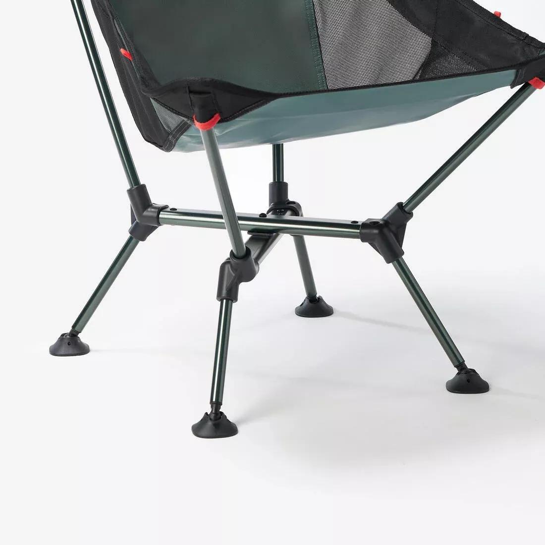 Ultra-compact Low Camping Chair with High Backrest 900 XL, Green, No Color, large image number 5