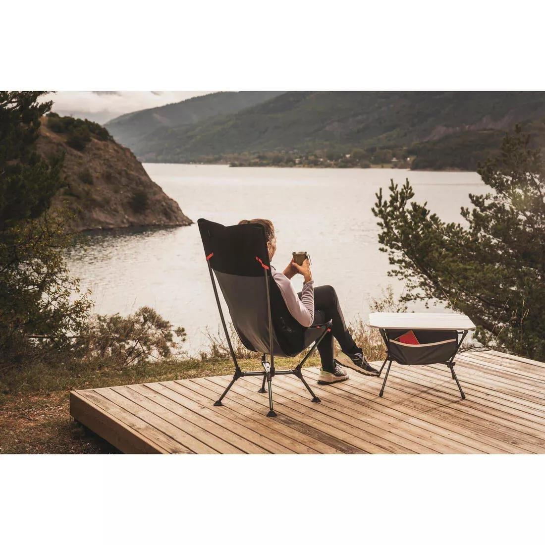 Ultra-compact Low Camping Chair with High Backrest 900 XL, Green, No Color, large image number 9
