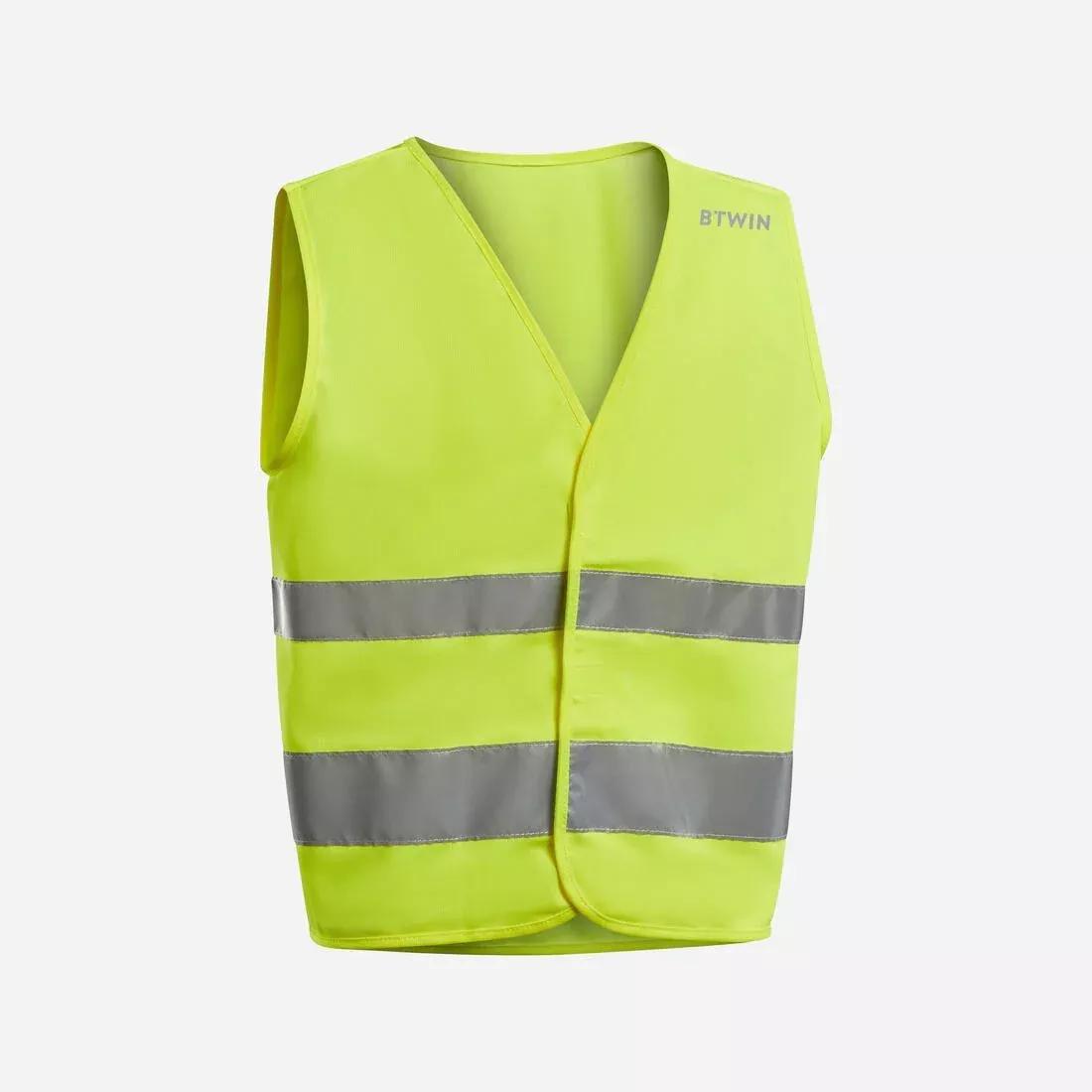 FLUO YELLOW GREEN Kids' Safety Vest - Yellow, , medium