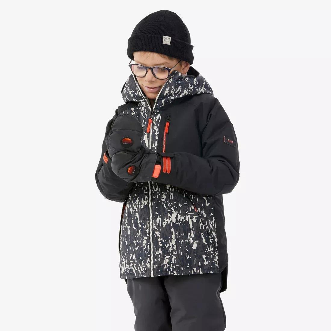 Kids' Jacket SNB 500, Camouflage, No Color, medium