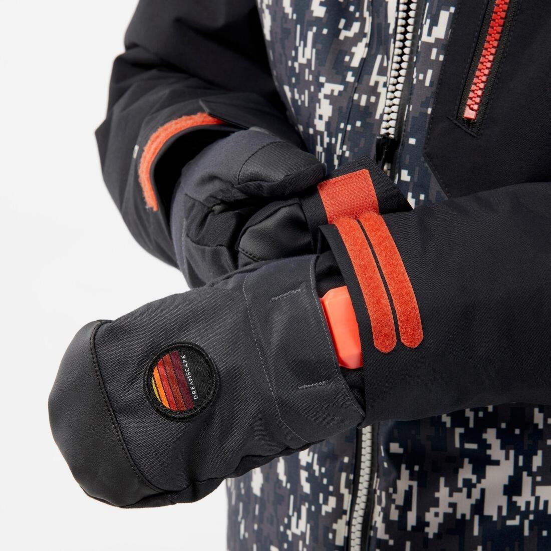 Kids' Jacket SNB 500, Camouflage, No Color, medium