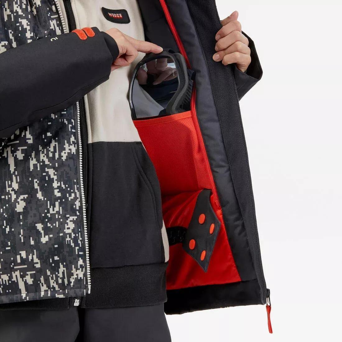 Kids' Jacket SNB 500, Camouflage, No Color, medium