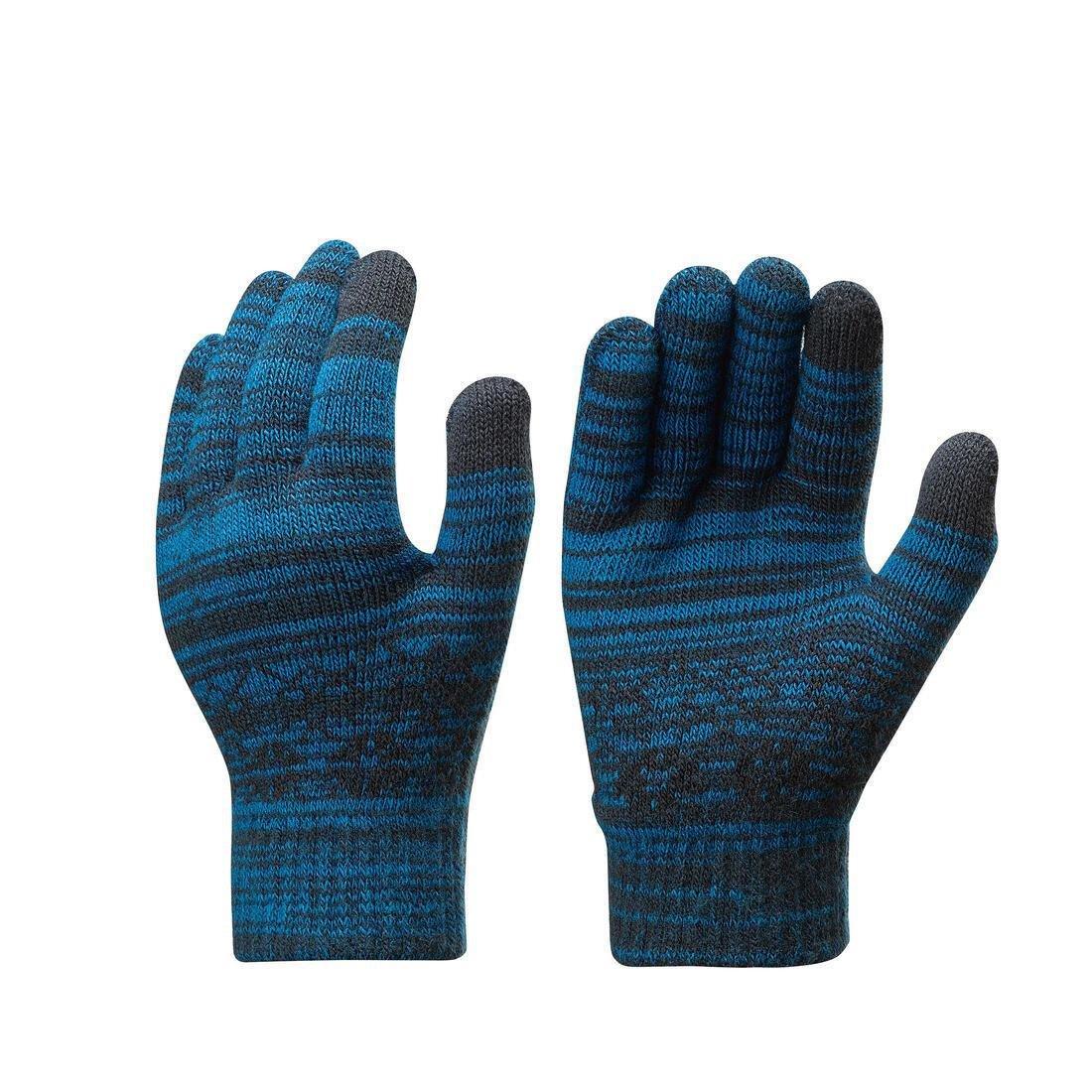 ORANGE KIDS' TOUCHSCREEN COMPATIBLE HIKING GLOVES - SH100 KNITTED - AGED 4-14 YEARS, No Color, medium