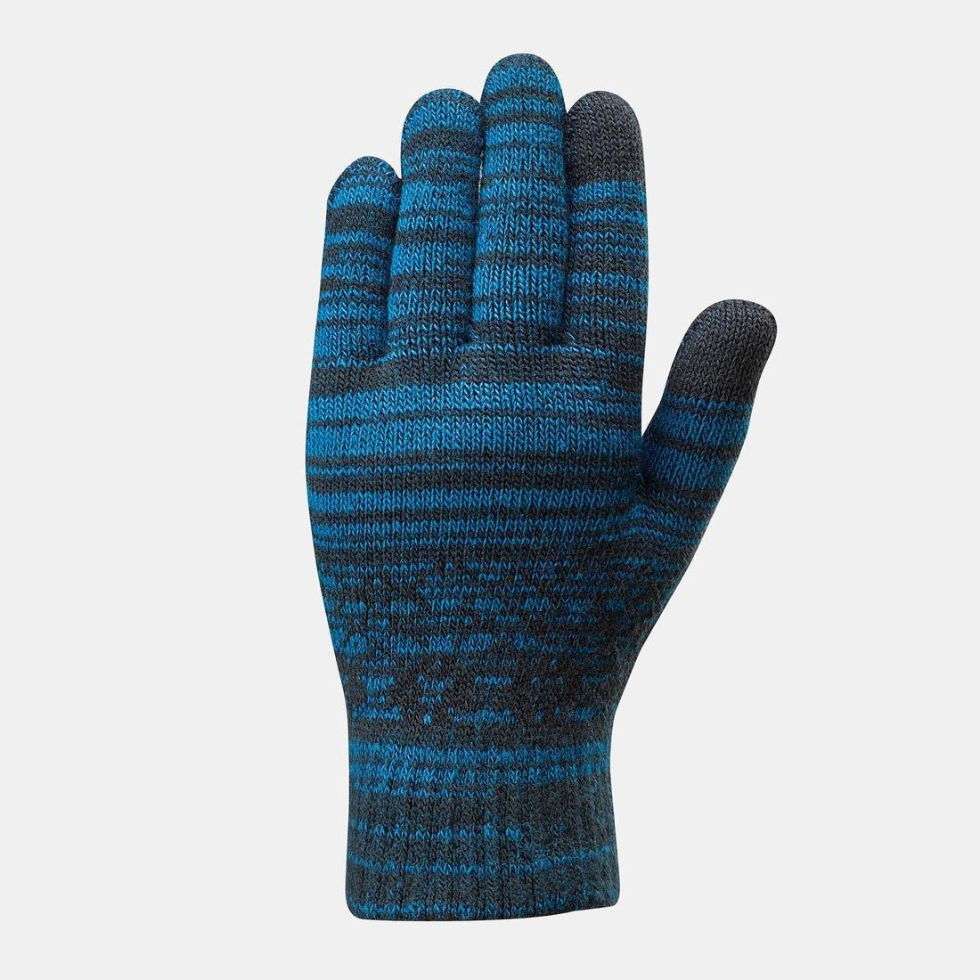 ORANGE KIDS' TOUCHSCREEN COMPATIBLE HIKING GLOVES - SH100 KNITTED - AGED 4-14 YEARS, No Color, medium
