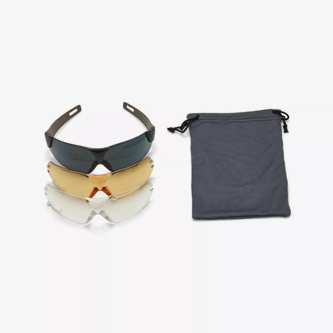 Pack of Protective shooting glasses SG100 PK3 ~(3 lenses included), Beige, No Color, large image number 1